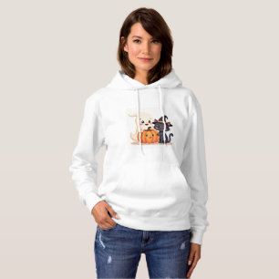 Pull À Capuche "Cute Halloween Squad Kawaii Ghost & Citrouille