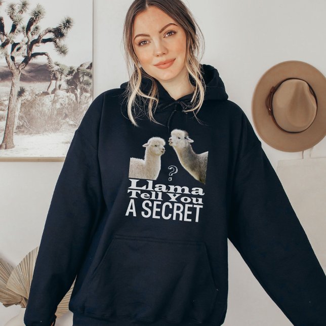 Pull À Capuche Cute Llama Funny Pun plaisanteries mèmes Noir (Créateur téléchargé)