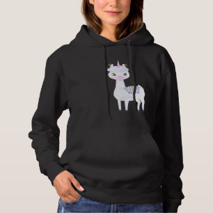 Pull À Capuche Cute Llama Unicorn ou Llamacorn rose