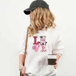 Pull À Capuche Cute Rose Aimer Yoga Vache