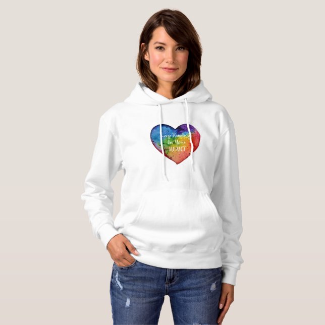 Pull À Capuche Cute Watercolor Rainbow (Devant entier)
