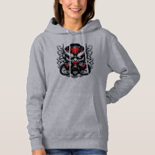 Pull À Capuche Cyber Oni : Masque de Guerrier de la Fumée