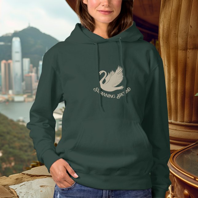 Pull À Capuche Cygne – Cygne élégant en or Champagne (Créateur téléchargé)