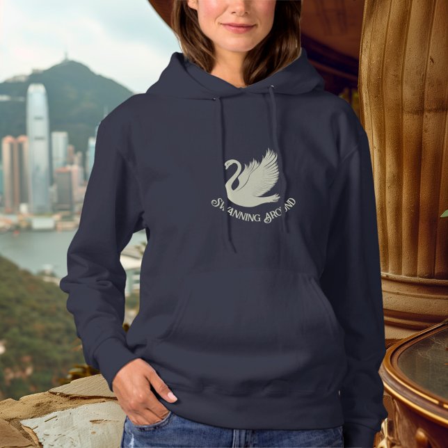 Pull À Capuche Cygne - Cygne en Crème Élégant (Créateur téléchargé)