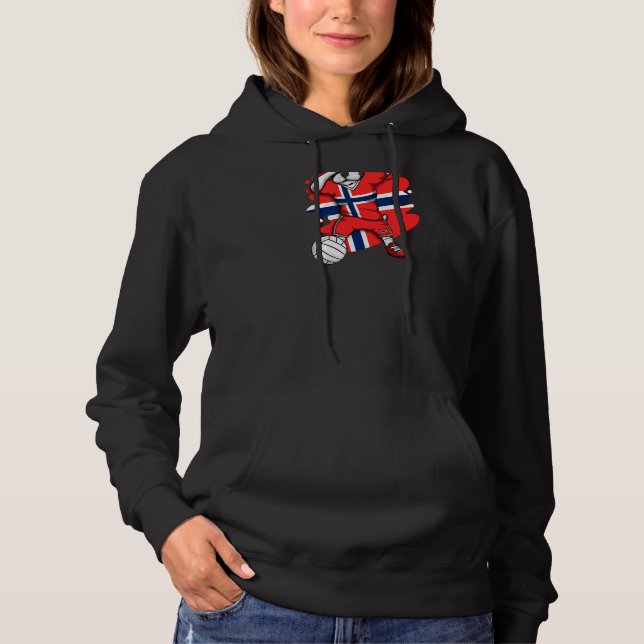 Pull À Capuche Dabbing French Bulldog Norway Volleyball Fan Jerse (Devant)