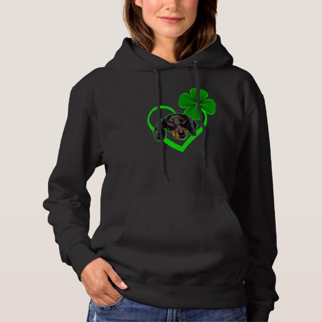 Pull À Capuche Dachshund Chien Leprechau St Patrick Day Saint Pad (Devant)