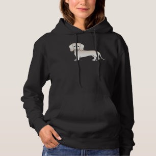 Pull À Capuche Dachshund de dessin animé à poil court crème angla
