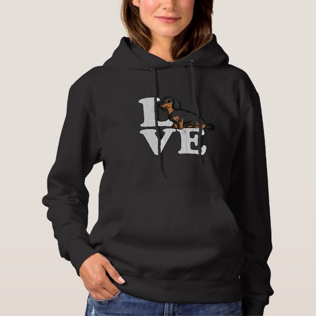 Pull À Capuche Dachshund Love Apparel Dachshund Propriétaire Funn (Devant)