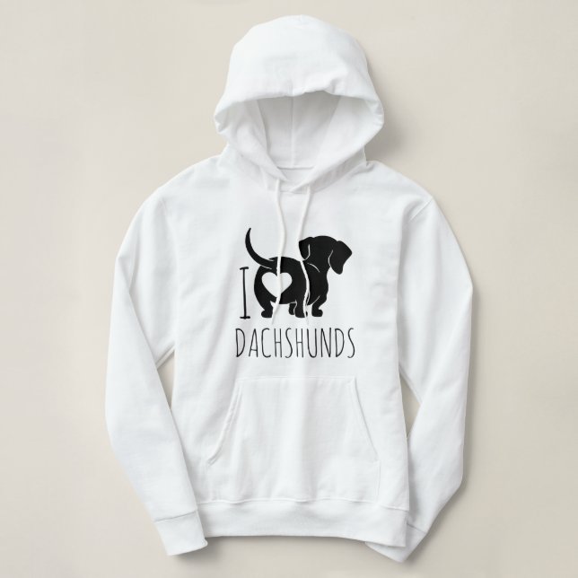 Pull À Capuche Dachshund Love Sweatshirt à capuchon (Design devant)