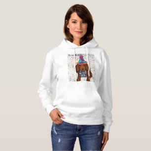 Pull À Capuche Dachshund rouge à poil long     
