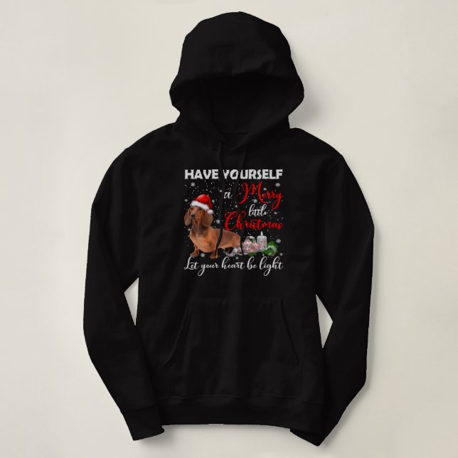 Pull À Capuche Dachshund Vous Avoir Un Joyeux Petit Noël D (Design devant)