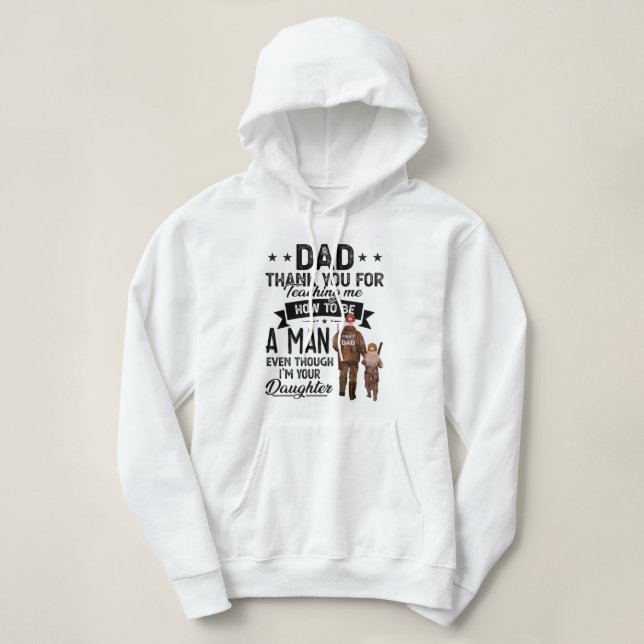 Pull À Capuche Dad thank you for shirt (Design devant)