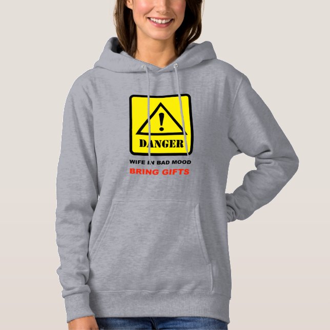 Pull À Capuche Danger - Femme en Colère (Devant)
