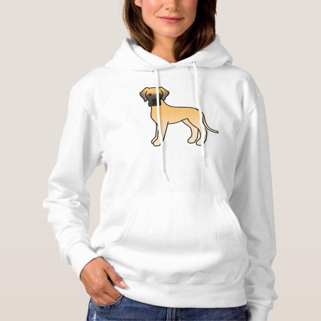 Pull À Capuche Danois fauve Chien de dessin animé mignon (Devant)