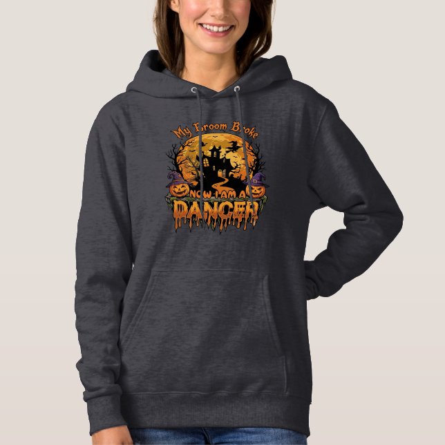 Pull À Capuche Danseur de balai cassé Halloween Maison hantée Cit (Devant)
