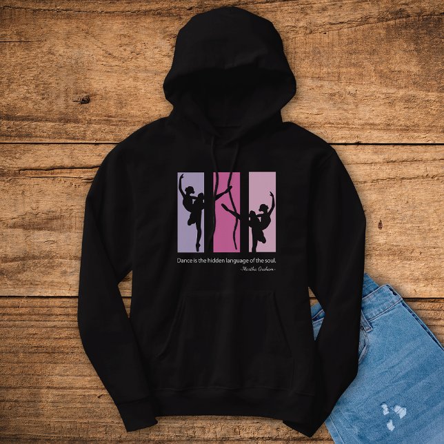 Pull À Capuche Danseurs Ballerina Silhouette rose (Créateur téléchargé)
