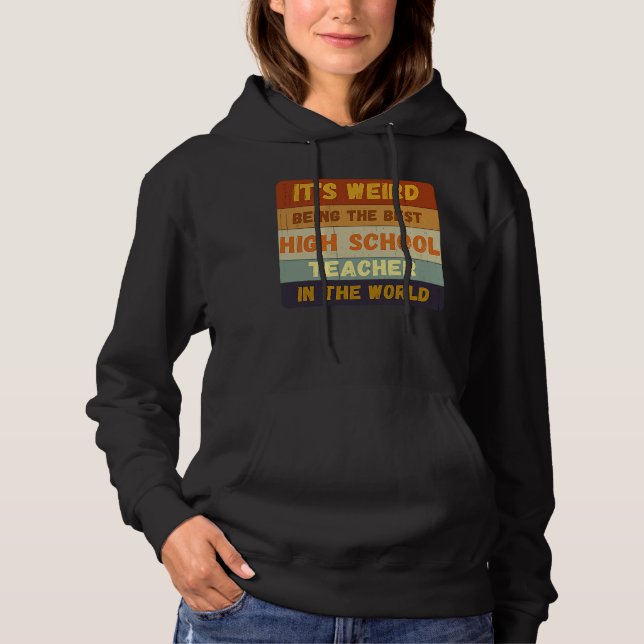 Pull À Capuche De l'élève au meilleur lycée Enseignant Monde Vin (Devant)