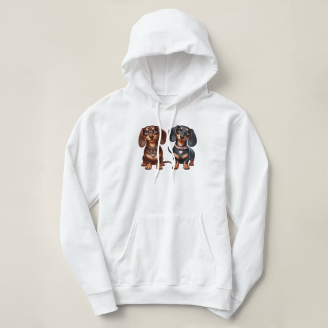 Pull À Capuche De mignons amis dachshund (Design devant)