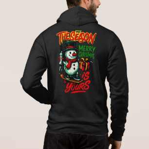 Pull à capuche de Noël pour hommes Premium Snowman