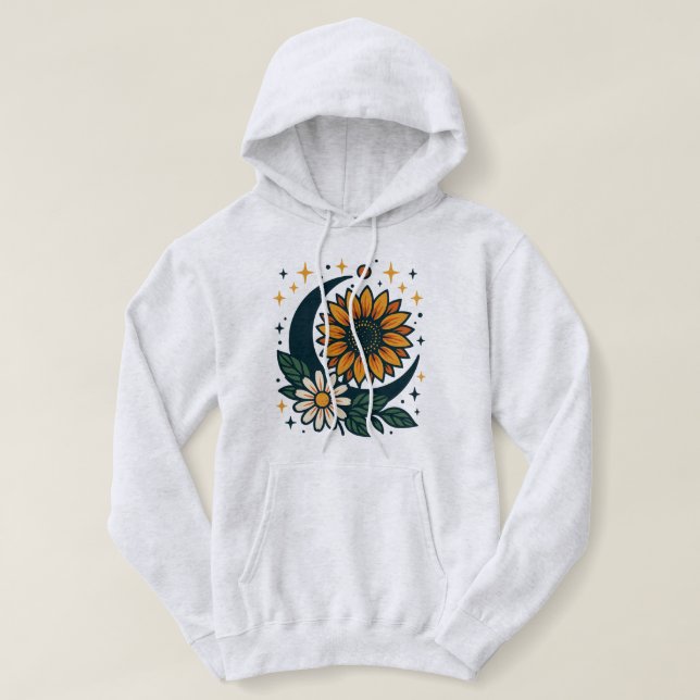 Pull À Capuche Débardeur à capuche pour femmes Fleur Céleste (Design devant)