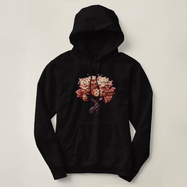 Pull À Capuche Découvrez la magie des fleurs de cerisiers Poly Ve (Design devant)