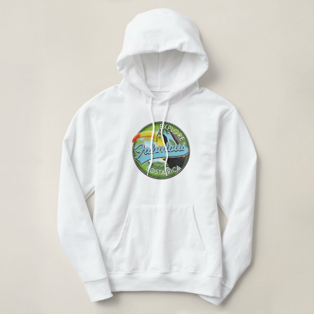 Pull À Capuche Découvrez le fabuleux logo costa rica (Design devant)