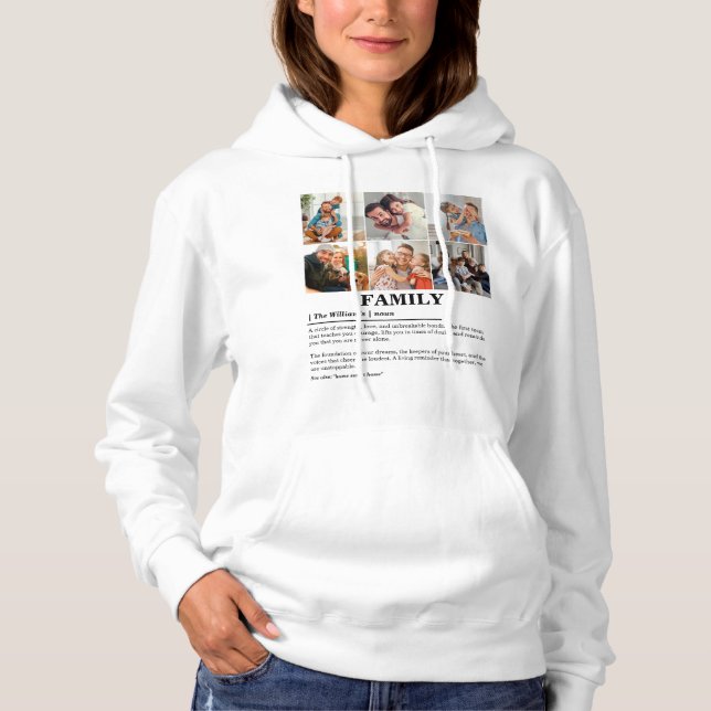 Pull À Capuche Définition personnalisée de la famille de collages (Devant)