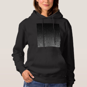 Pull À Capuche Dégradé en argent et en Parties scintillant noire