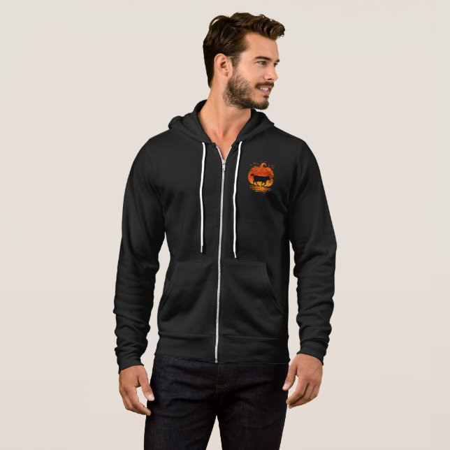 PULL À CAPUCHE DÉGUISEMENT DE VACHE POUR HALLOWEEN CITROUILLE SAI (Devant entier)