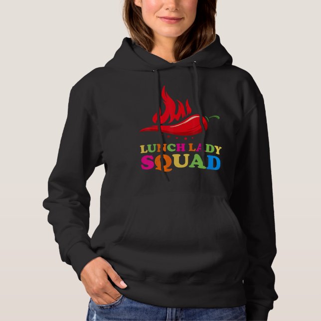 Pull À Capuche Déjeuner Lady Squad Cafétéria Crew School Déjeuner (Devant)