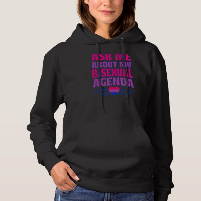 Pull À Capuche Demandez-moi mon agenda bisexuel Heart Bi Pride Ae (Devant)