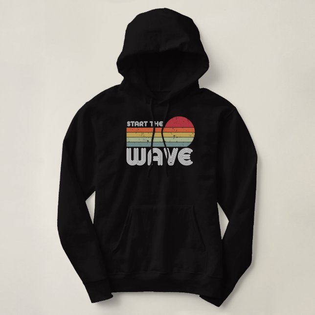 Pull À Capuche Démarrez le Wave Vintage STW (Design devant)