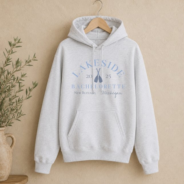 Pull À Capuche Demoiselle d'honneur de Bachelorette au lac côtier (Coastal Lake Bachelorette Bridesmaid Hoodie)