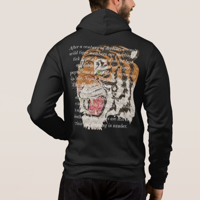 Pull À Capuche Design de texte tendance écrit sur les hommes tigr (Dos)