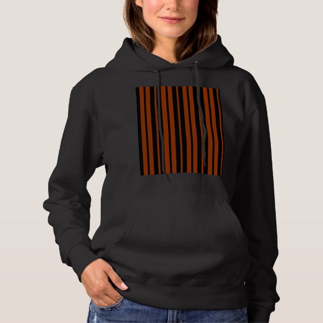 Pull À Capuche Design Motif Brown en bandes verticales noires (Devant)
