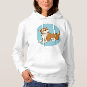 Pull À Capuche Design shiba bleu.