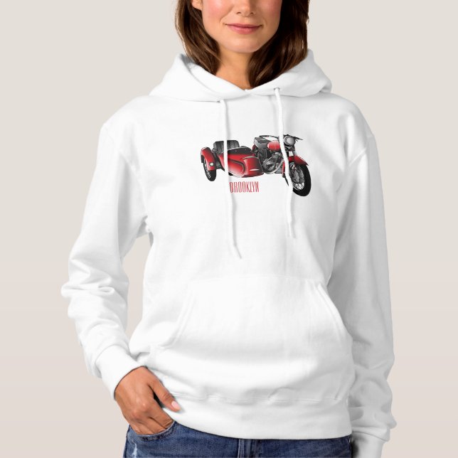 Pull À Capuche dessin animé de la moto Sidecar (Devant)