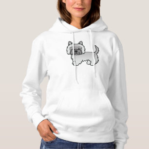 Pull À Capuche Dessin de caricature de chien terrier cairn gris