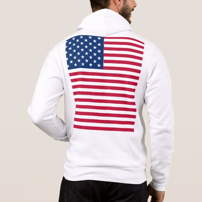 Pull À Capuche Dessin de fierté de drapeau américain USA-76353 (Dos)