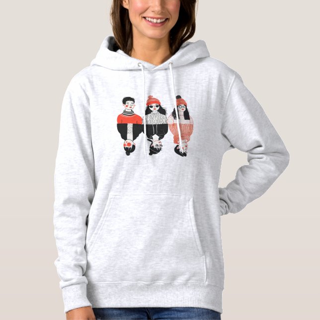 Pull À Capuche Dessin moderne simple des jeunes cool (Devant)