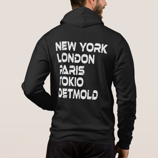 Pull À Capuche Detmold NY Londres Tokyo Paris Hoddie (Dos)