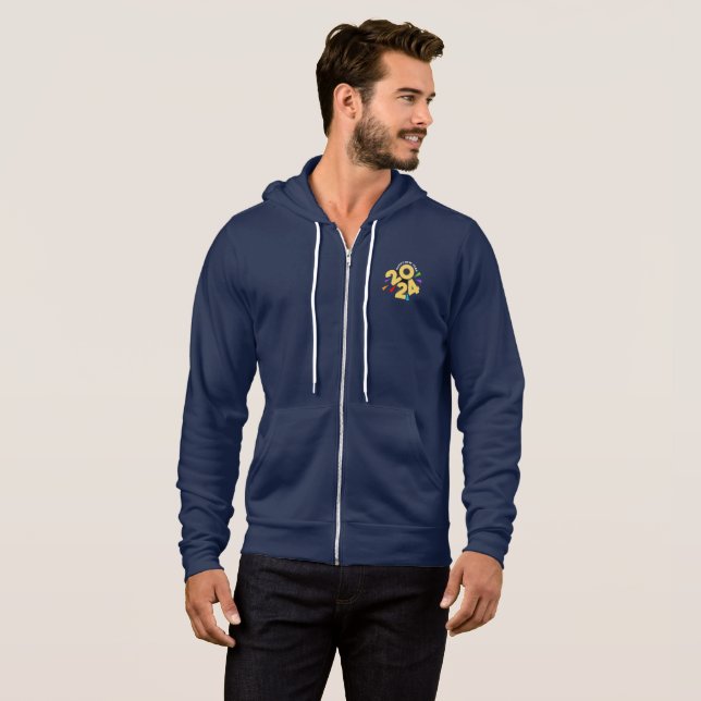 Pull À Capuche Dévoilement du Nouvel An 2024 | Full zip pour homm (Devant entier)
