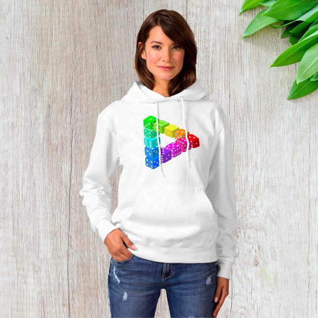 Pull À Capuche Dice Triangle Womens Hoodie (Créateur téléchargé)