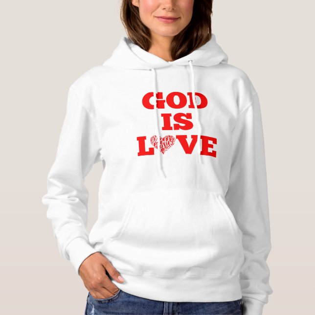 Pull À Capuche Dieu est amour Bible Citation Femmes (Devant)