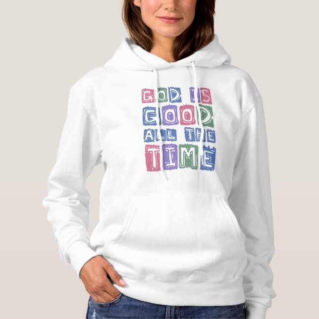 Pull À Capuche Dieu est bon tout le temps Rétro foi (Devant)