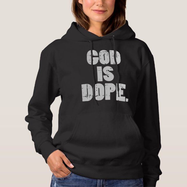 Pull À Capuche Dieu est Dope Jésus Christ Religieux Christian Cat (Devant)