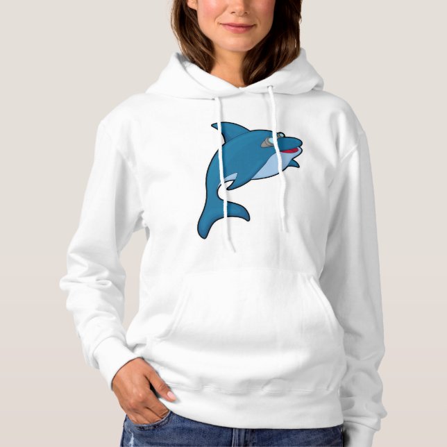 Pull À Capuche Dolphin at Swimming with Swimming goggles (Devant)