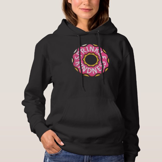 Pull À Capuche Donut Rose Paillette Gentillesse Beignet au Chocol (Devant)