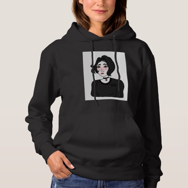 Pull À Capuche Doomer girl E girl Feels Wojak Meme (Devant)
