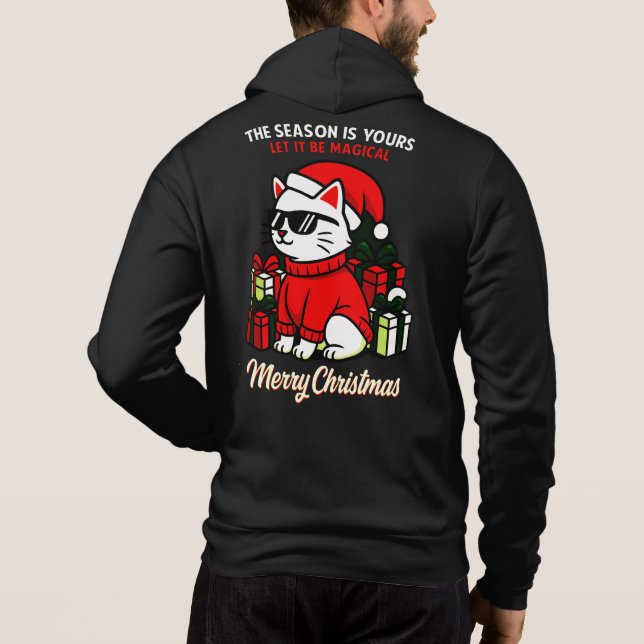 Pull À Capuche Doudoune de Noël pour homme Cool Cat Premium, hive (Dos)